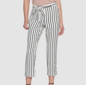 Banana Republic Women's Sz 6P Avery Tie-Waist Black And White Stripe Dress Pants
